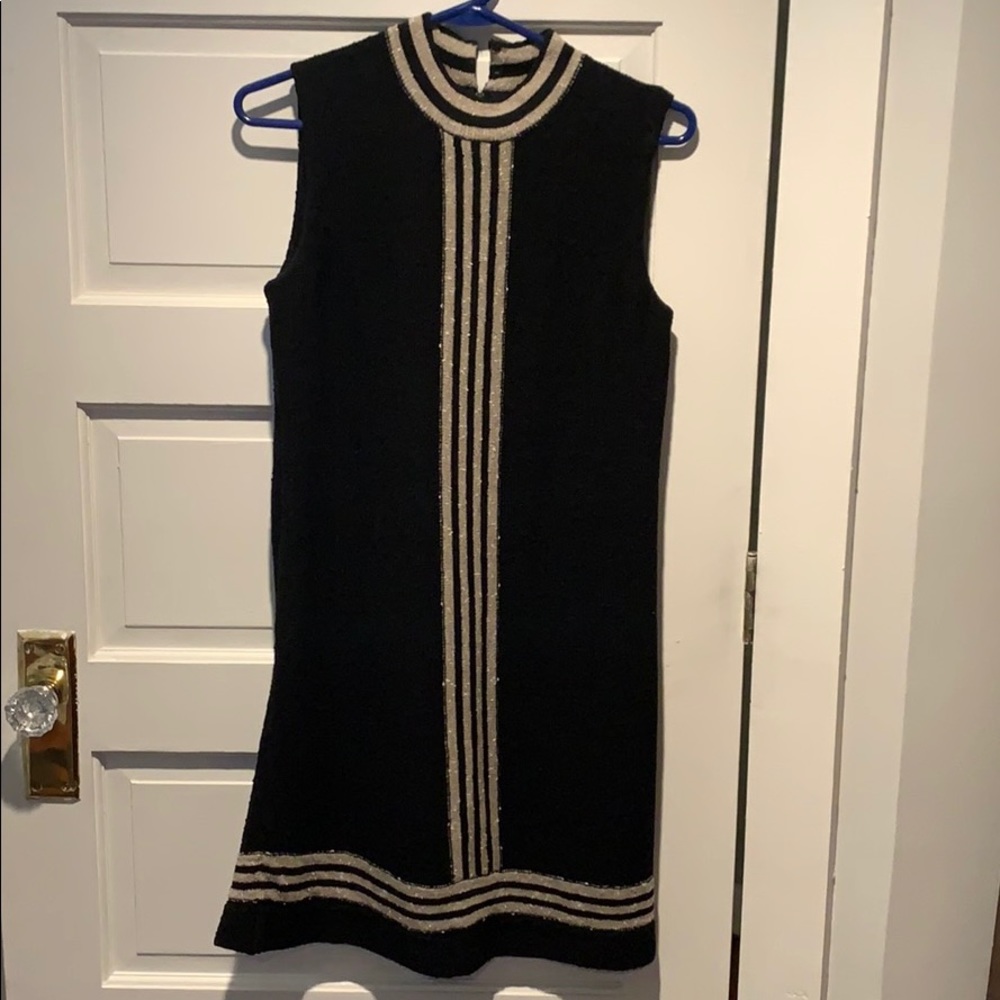 Scoop Dress with Tan Details